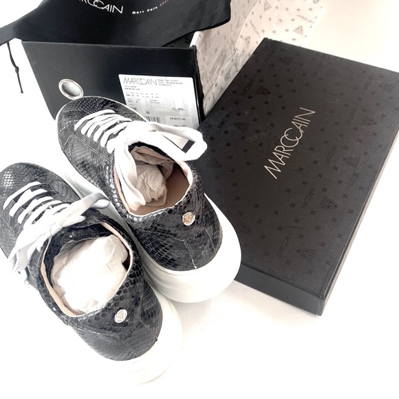 (LGSF) Marc Cain Article Sneaker Black Snake Skin, Size 9, New in Box - Picture 4 of 9
